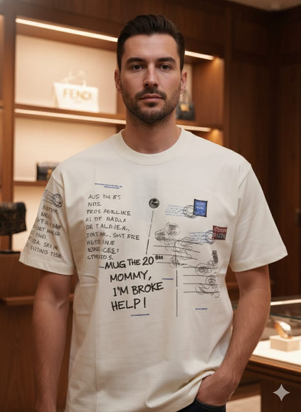 Luxury Graphic Print Oversized T-Shirt for Men