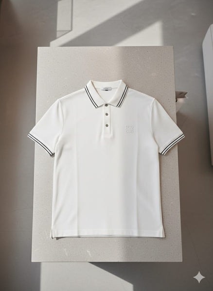 Branded  White Classic Polo T-Shirt with Contrast Tipping for Men
