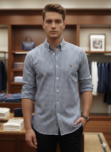 Imported  Brand  Men’s Smart Casual Checkered Shirt