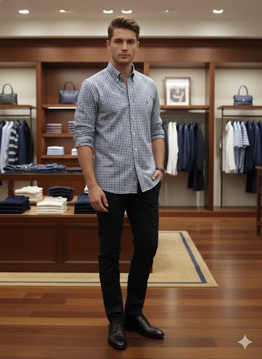 Imported  Brand  Men’s Smart Casual Checkered Shirt