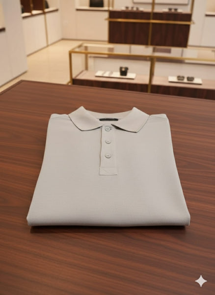 Premium Textured Polo T-Shirt for Men  Classic Smart Casual Wear
