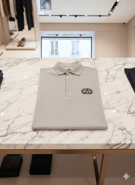 Men’s Premium Grey Polo T-Shirt Minimal Logo, Modern Classic Style