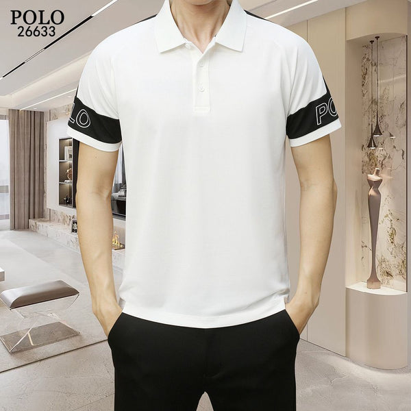 Men’s Premium Style Polo T-Shirt with Contrast Sleeve Detail