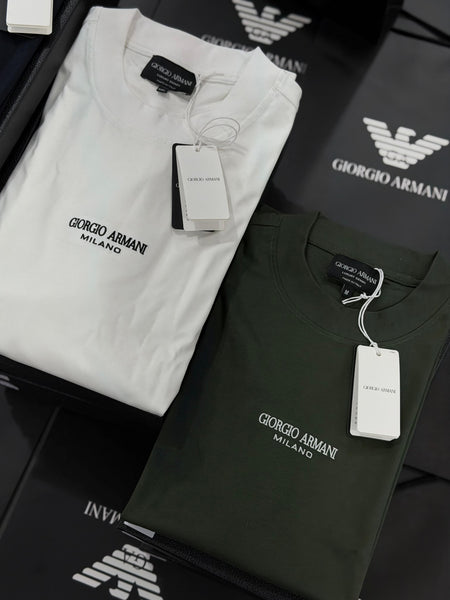Men’s Luxury Solid Crew Neck T-Shirt  with Minimal Logo