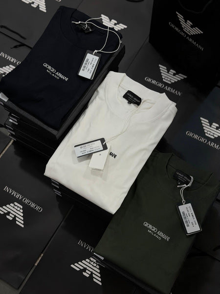 Men’s Luxury Solid Crew Neck T-Shirt  with Minimal Logo