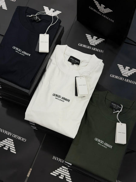 Men’s Luxury Solid Crew Neck T-Shirt  with Minimal Logo