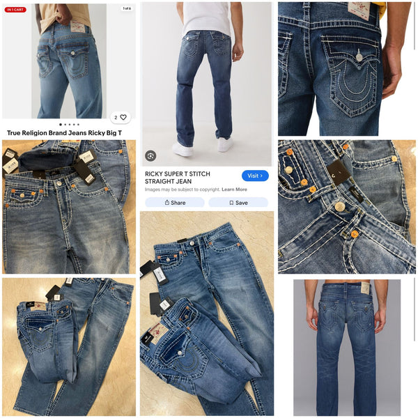 Premium Designer Jeans  Classic Stitch Detail Denim