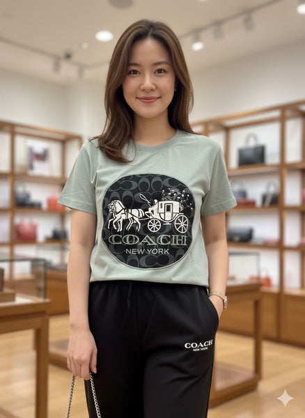 Women’s Printed T-Shirt with Black Straight Pants Stylish Casual Co-Ord Set