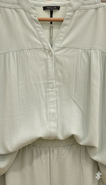 Women’s Mint Green Co-Ord Set Stylish Shirt with Wide Leg Pants
