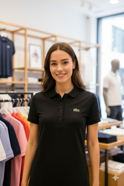 Elegant Black Polo Dress for Women  Classic & Comfortable