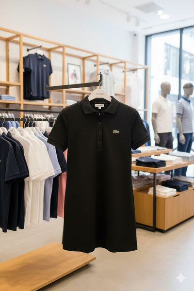 Elegant Black Polo Dress for Women  Classic & Comfortable