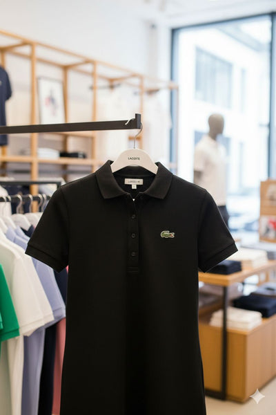 Elegant Black Polo Dress for Women  Classic & Comfortable