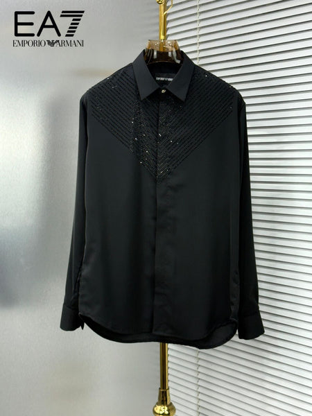 Premium Designer Studded V-Pattern Shirt Luxury Party Wear Collection