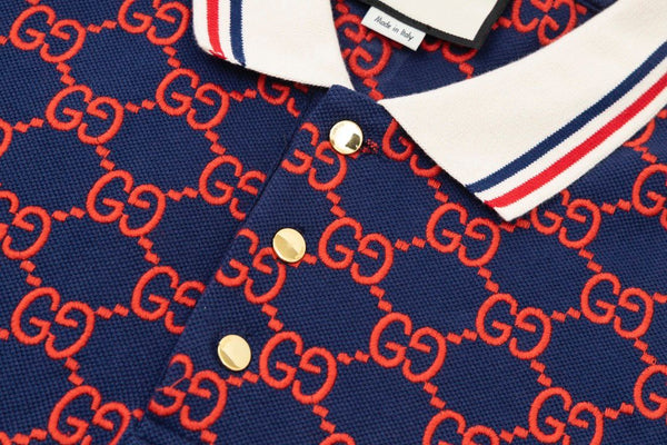 Men’s Premium  Monogram Polo T-Shirt Luxury Classic Collar, Regular Fit