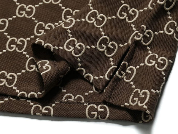 Men’s Luxury Brown Monogram Polo T-Shirt