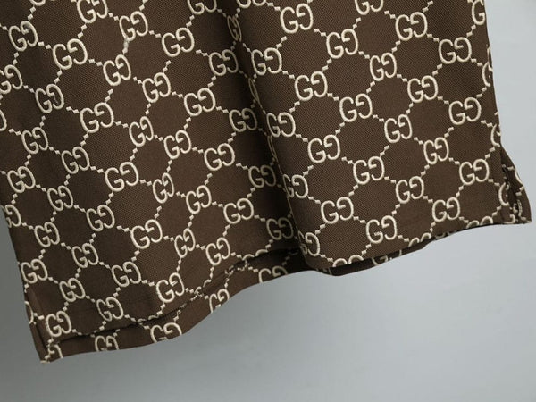 Men’s Luxury Brown Monogram Polo T-Shirt