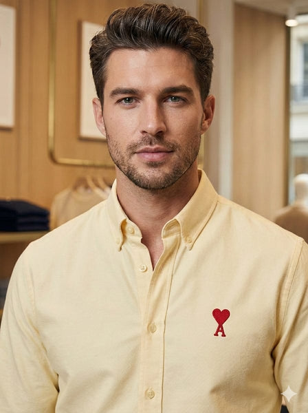 Premium Casual Wear Button-Down Shirt with Signature Heart Logo