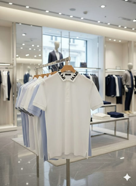 Premium White Designer Polo Shirt Modern Regular Fit Style