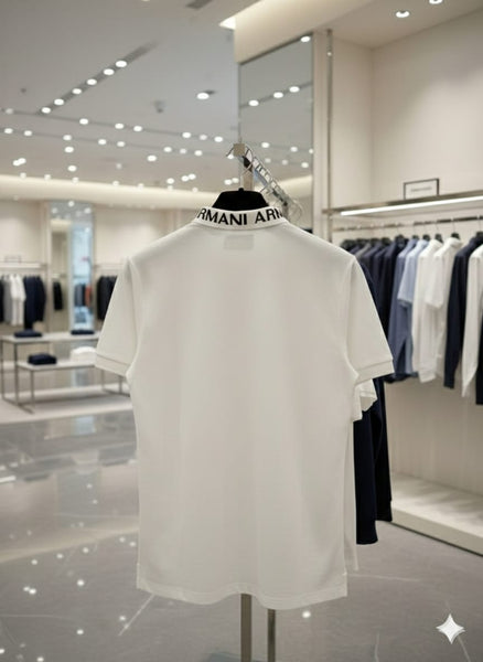 Premium White Designer Polo Shirt Modern Regular Fit Style