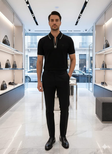 Elegant Designer Polo Shirt  Timeless Luxury Style for Men