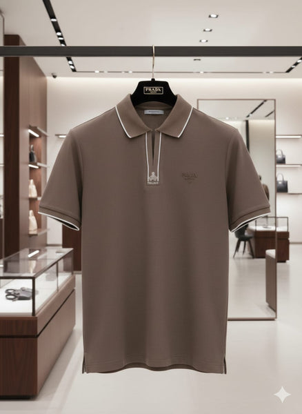 Elegant Brown Polo T-Shirt Premium Minimal Edition