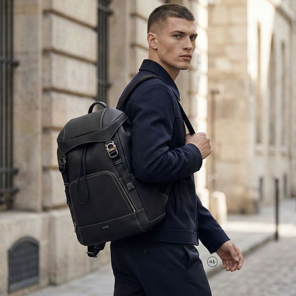 Luxury Black Leather Backpack  Elegant & Modern Essential for Women