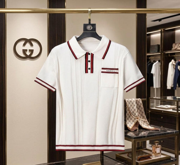 Men’s  Premium Polo T-Shirt with Signature Stripe Detail
