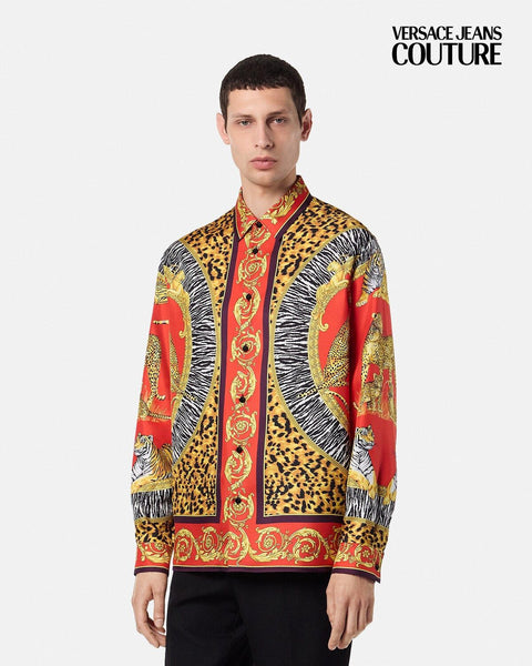 Premium Animal & Baroque Pattern Casual Shirt For Men