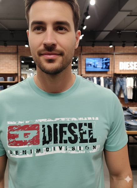 Premium Mint Green Logo Graphic T-Shirt for Men