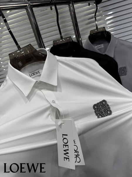 Premium Designer Button-Down Shirt with Anagram Logo