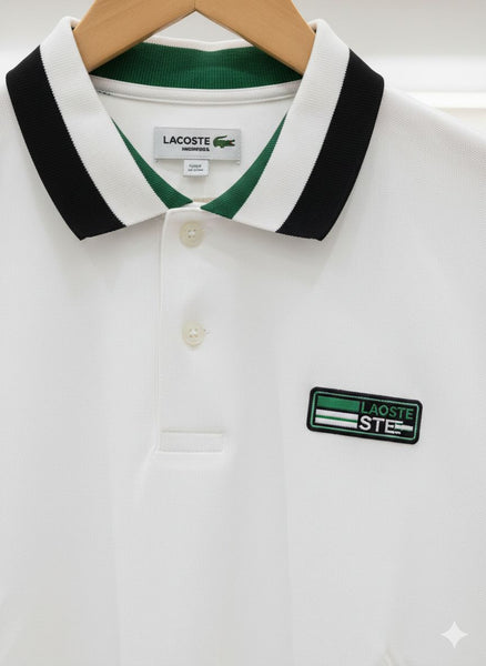 Premium White Contrast Collar Polo T-Shirt  Classic Casual Style