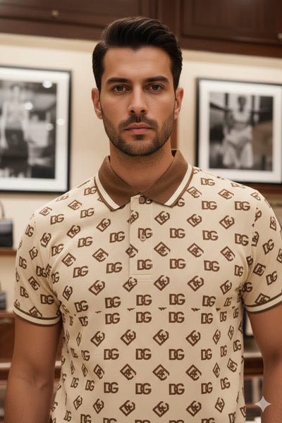 Premium Designer Monogram Polo T-Shirt For Men