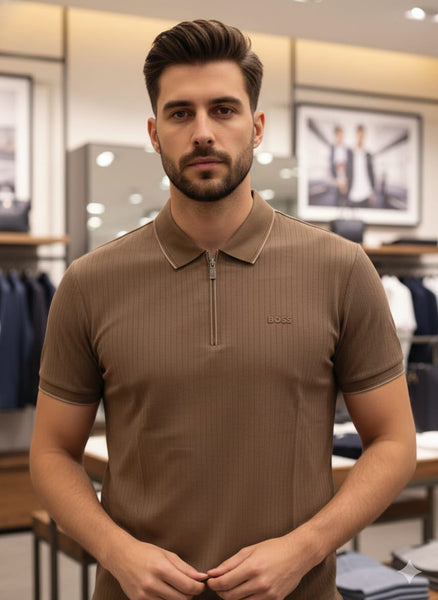 Premium Zip Polo T-Shirt For Men