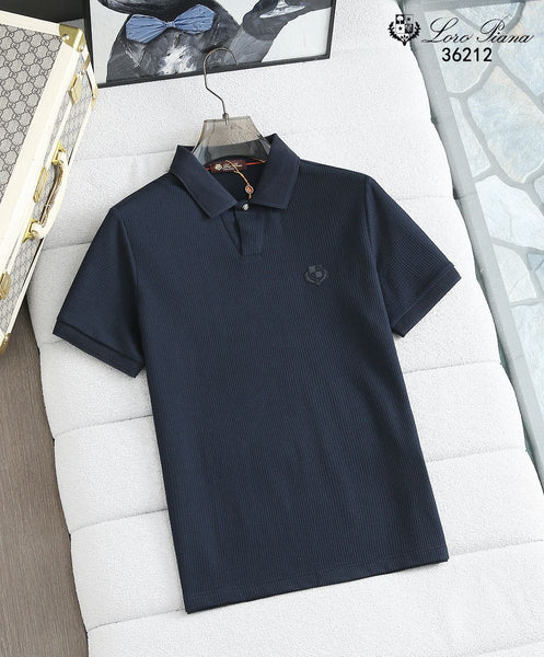 Men’s Premium Ribbed Polo T-Shirt Elegant Luxury Casual Polo