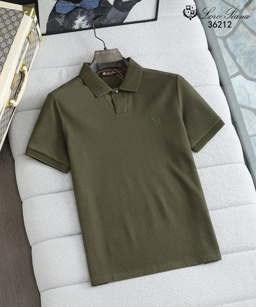 Men’s Premium Ribbed Polo T-Shirt Elegant Luxury Casual Polo