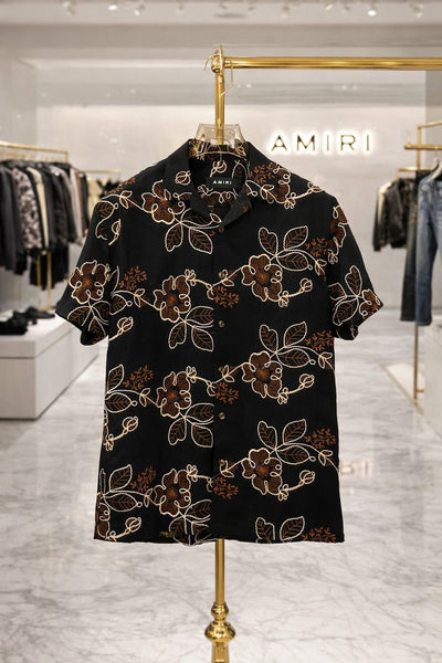 Luxury Thread floral  Short Sleeve Shirt Premium Casual Summer Shirt