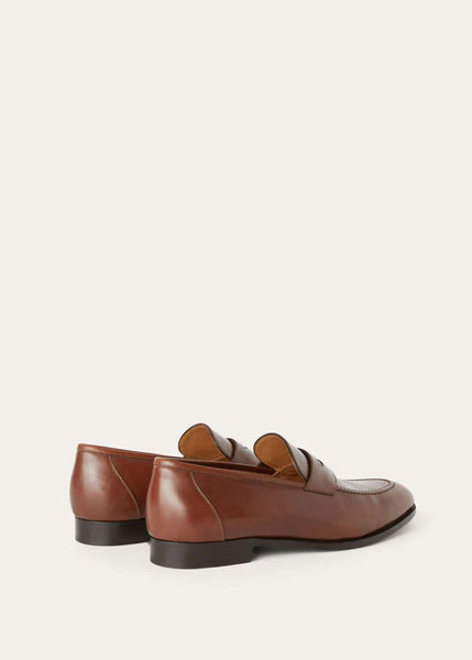 Classic Brown Leather Loafers – Elegant Slip-On Formal Shoes for Men