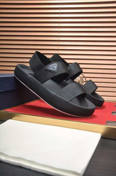 Premium Black Designer Ultra Modern Webbing  Strap Sandal