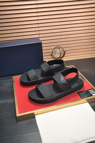 Premium Black Designer Ultra Modern Webbing  Strap Sandal