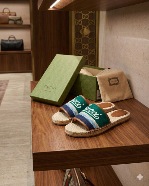 Premium Embroidered Espadrille Slides