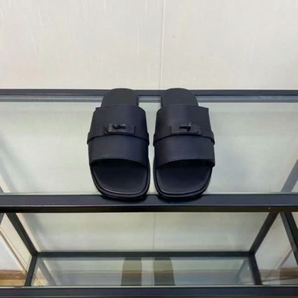 Men’s Stylish Black Slide Sandals Premium Casual Comfort Slippers