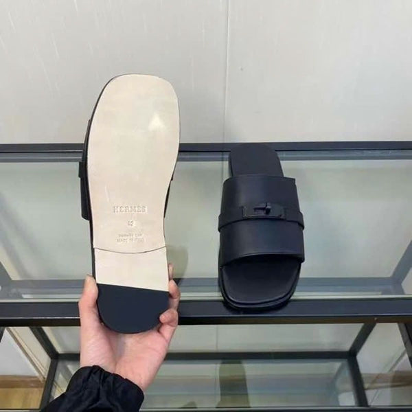Men’s Stylish Black Slide Sandals Premium Casual Comfort Slippers
