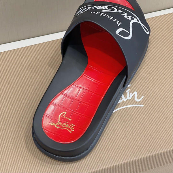 Premium Black & Red Luxury Slides  Bold Designer Comfort Slippers