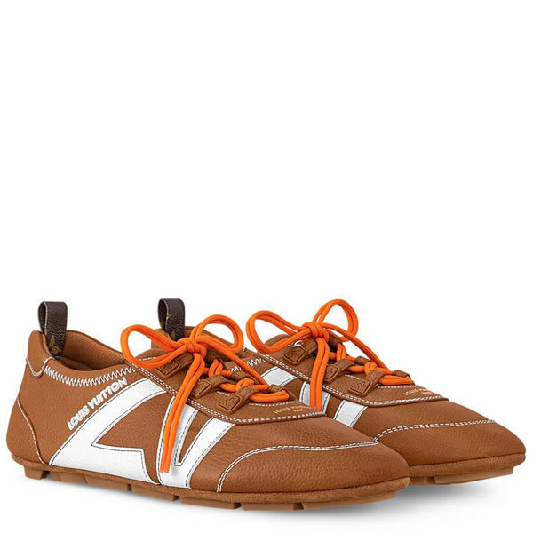 Luxury  Lace-Up Sneakers Brown & White Casual Designer Sneakers For Women