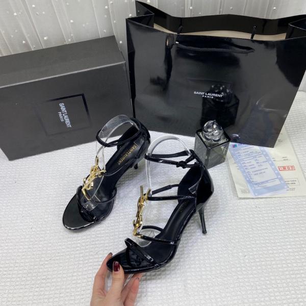 Elegant Black Designer Heels with Gold Detail – Chic Party Wear