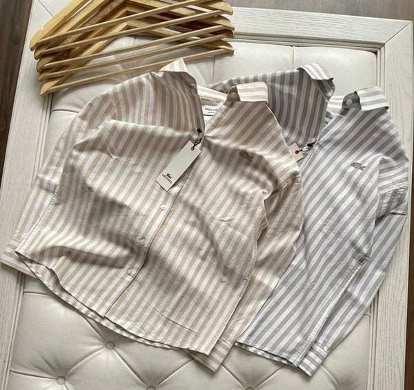 Chic Women’s Striped Button-Down Shirts Soft Pastel Everyday Style