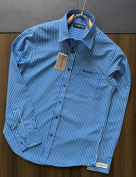 Men’s Premium Striped Formal Shirts  Stylish Red & Blue Designer Collection