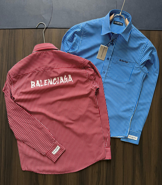 Men’s Premium Striped Formal Shirts  Stylish Red & Blue Designer Collection