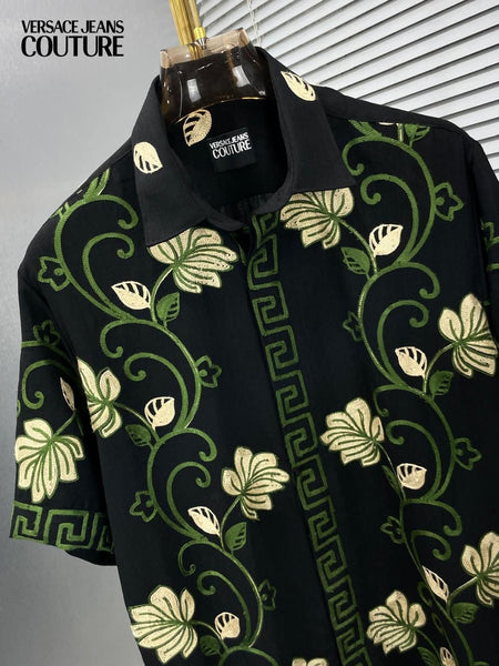 Premium Floral Print Half Sleeve Shirt  Luxury Designer Style