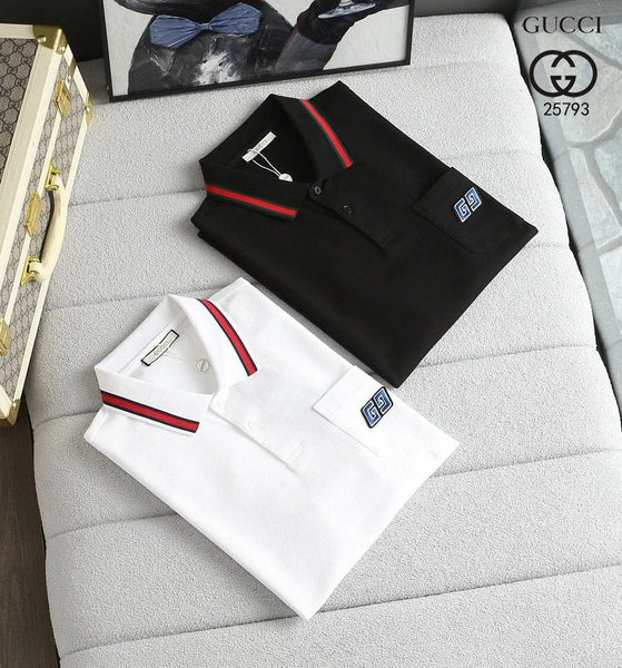 Premium Polo T-Shirt with Signature Stripe Collar